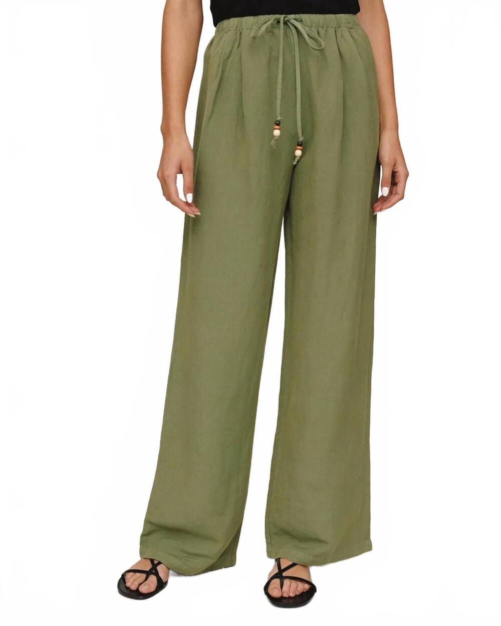 NEW BELLA DAHL drawstring beach pant in olive leaf